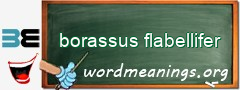 WordMeaning blackboard for borassus flabellifer